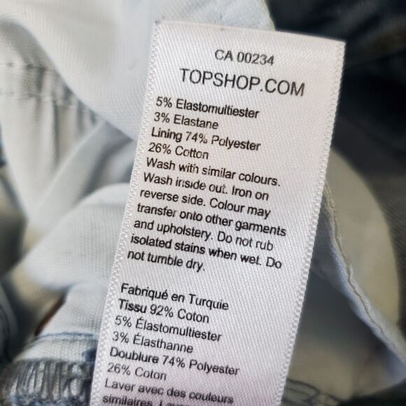 TopShop Jamie Distressed Skinny Jeans Actual Size 28 Medium Wash Stretch *READ* - Picture 9 of 9